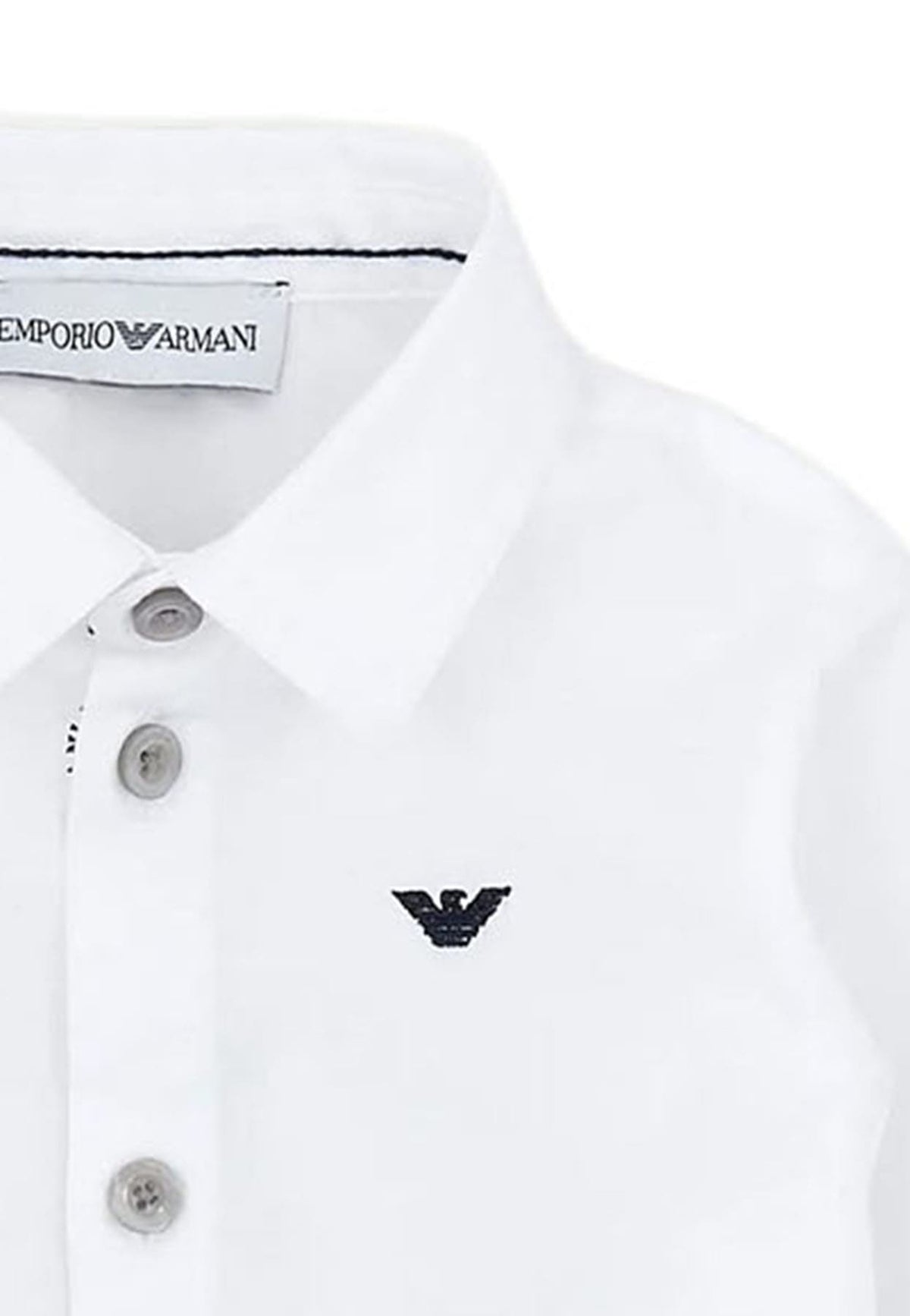 Camicia neonato Emporio Armani bianca in cotone | ViaMonte Shop