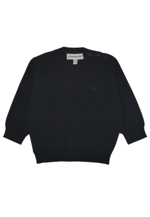 Maglia neonato Emporio Armani blu in misto lana | ViaMonte Shop