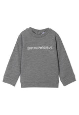 Felpa neonato Emporio Armani grigia in cotone