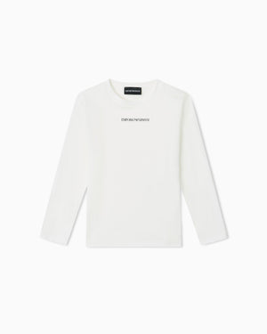T-shirt bambino Emporio Armani panna in cotone