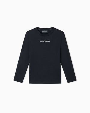 T-shirt bambino Emporio Armani blu in cotone | ViaMonte Shop