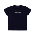 T-shirt bambino Emporio Armani blu in cotone | ViaMonte Shop
