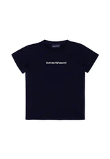 T-shirt bambino Emporio Armani blu in cotone | ViaMonte Shop