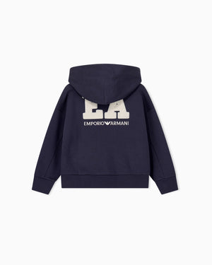 Felpa aperta bambino Emporio Armani blu in cotone