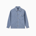 Camicia bambino Emporio Armani azzurra in velluto di cotone | ViaMonte Shop