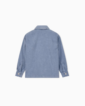 Camicia bambino Emporio Armani azzurra in velluto di cotone | ViaMonte Shop