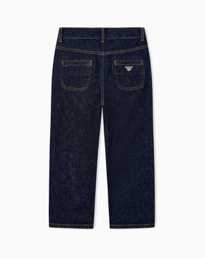 Jeans bambino Emporio Armani blu in denim di cotone