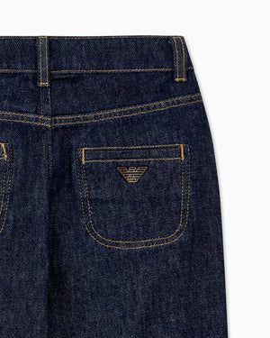 Jeans bambino Emporio Armani blu in denim di cotone