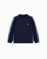 Maglia Emporio Armani bambino blu in cotone e lana