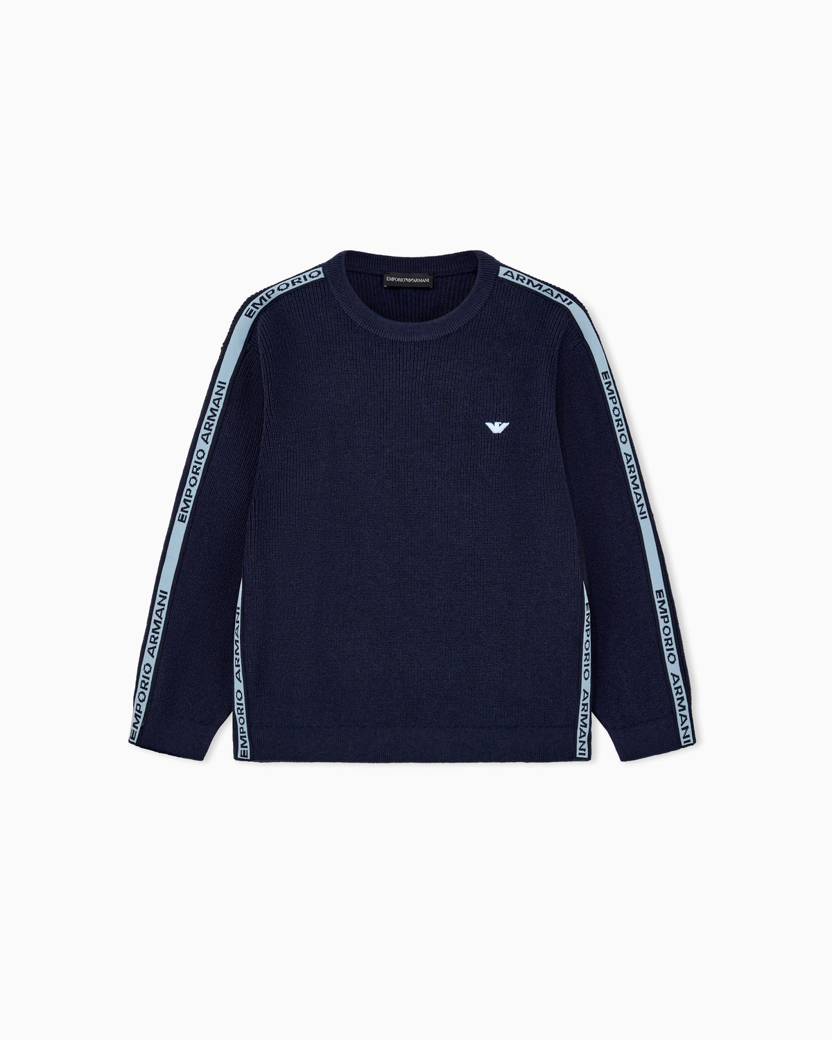 Maglia Emporio Armani bambino blu in cotone e lana
