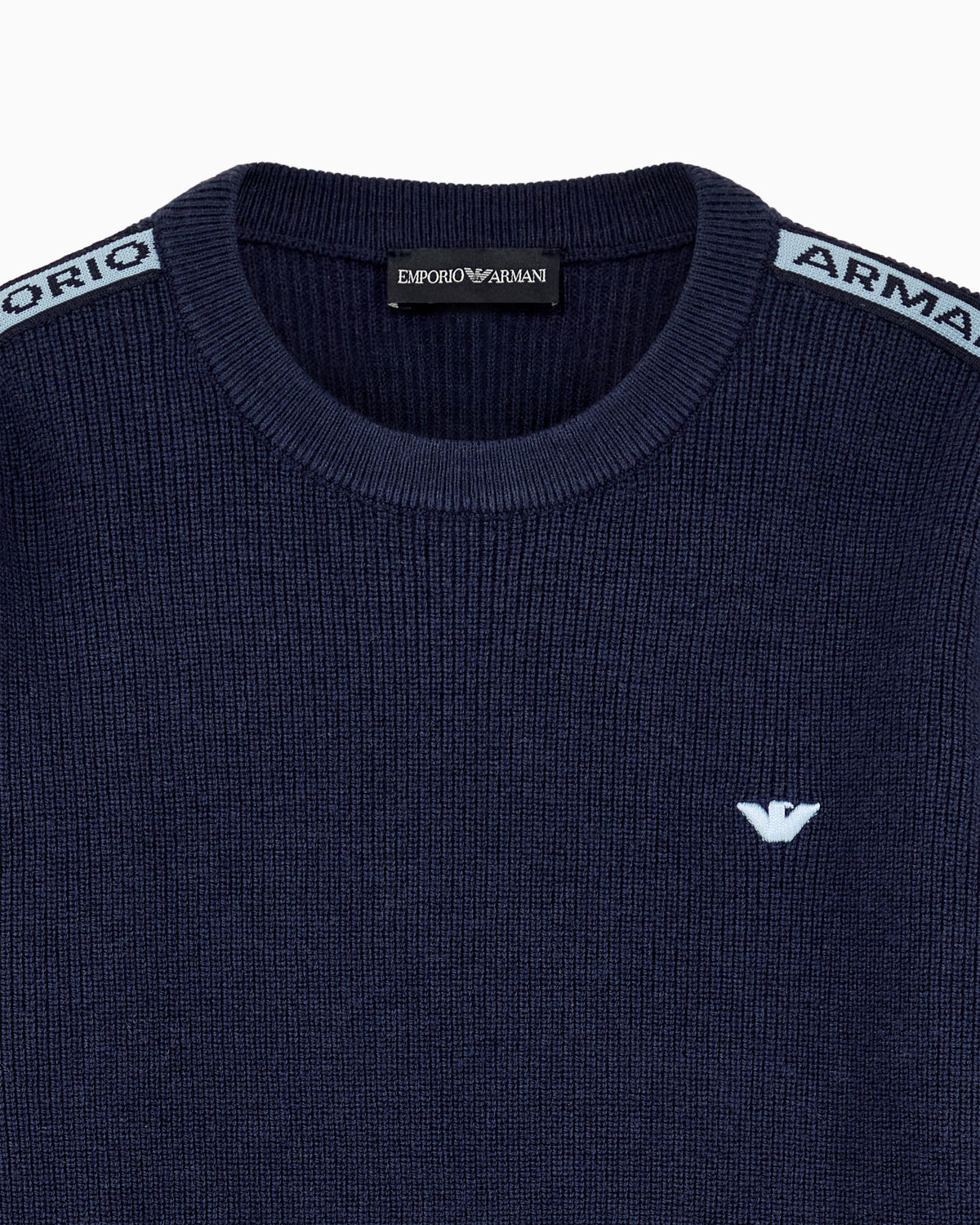Maglia Emporio Armani bambino blu in cotone e lana