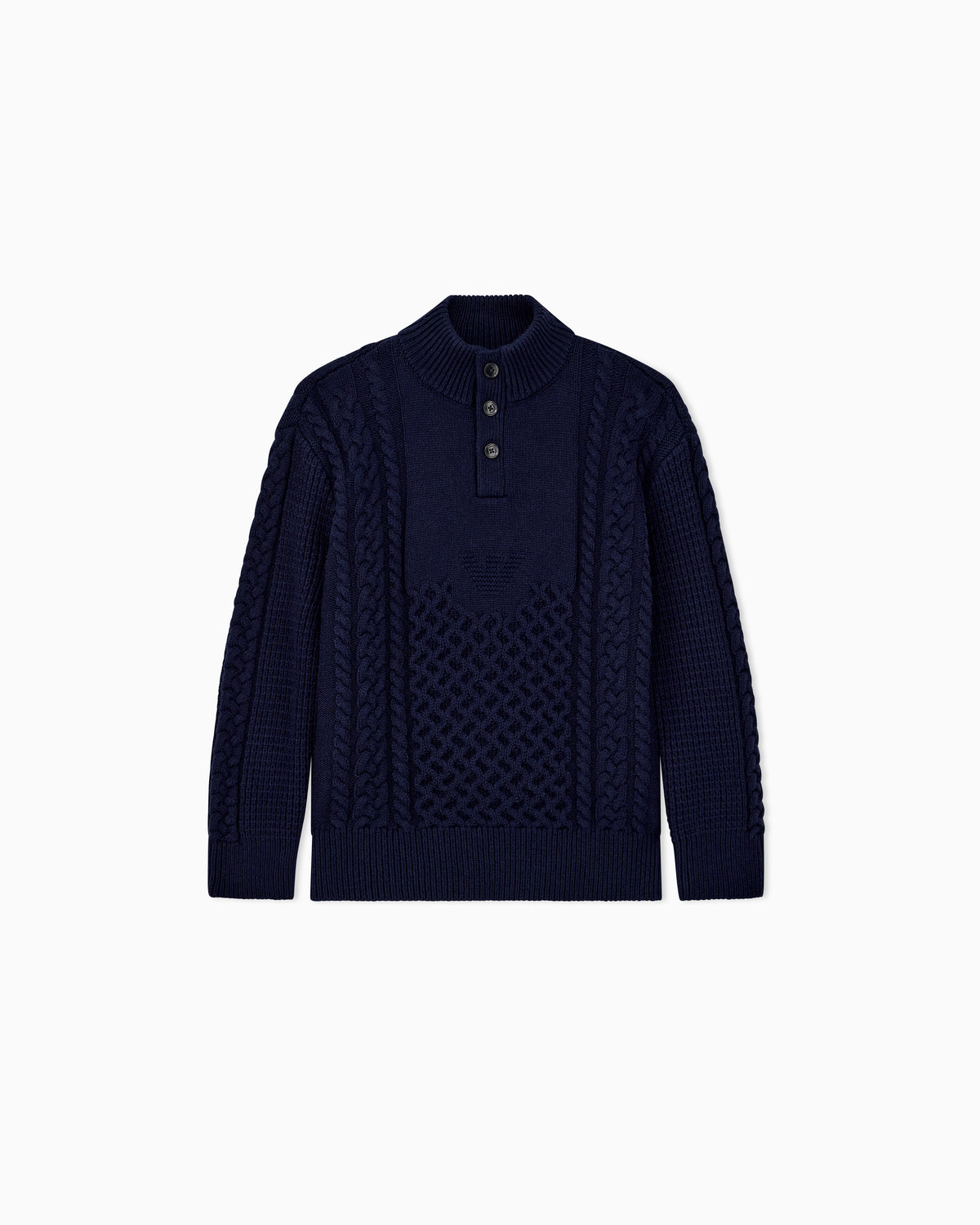 Maglia bambino Emporio Armani blu navy in misto cotone e lana