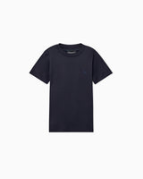 T-shirt bambino Emporio Armani blu navy in lyocell e cotone