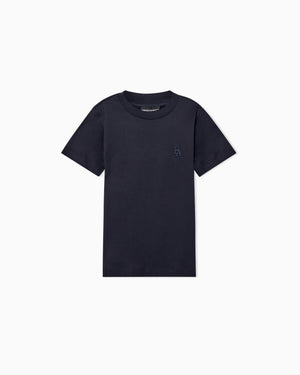 T-shirt bambino Emporio Armani blu navy in lyocell e cotone