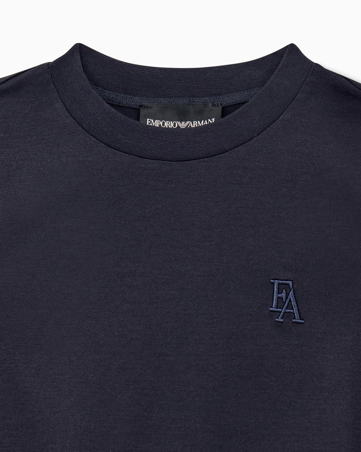 T-shirt bambino Emporio Armani blu navy in lyocell e cotone