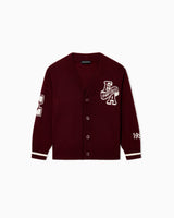 Maglia cardigan bambino Emporio Armani bordeaux in misto lana | ViaMonte Shop