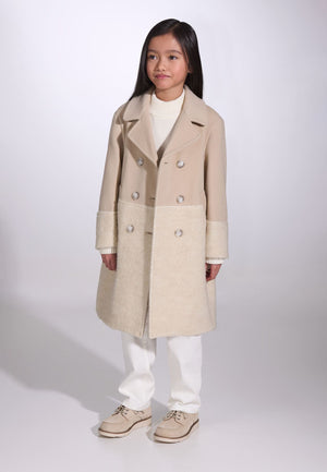 Cappotto bambina Fay beige in lana | ViaMonte Shop