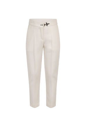 Pantalone chino bambina Fay panna in misto lana | ViaMonte Shop
