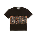 T-shirt bambina GCDS kids nera/marrone in jersey di cotone | ViaMonte Shop