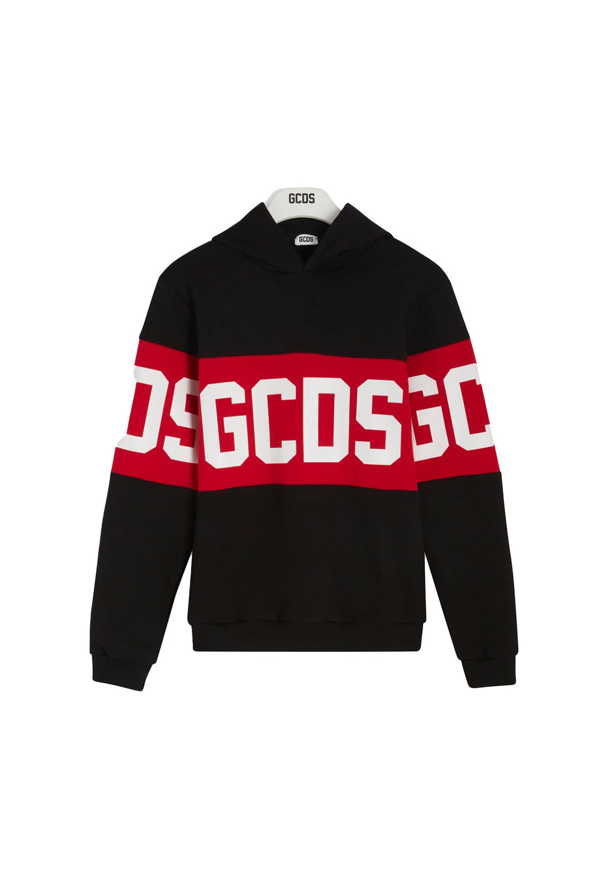 Felpa bambino GCDS kids nera/rossa in cotone