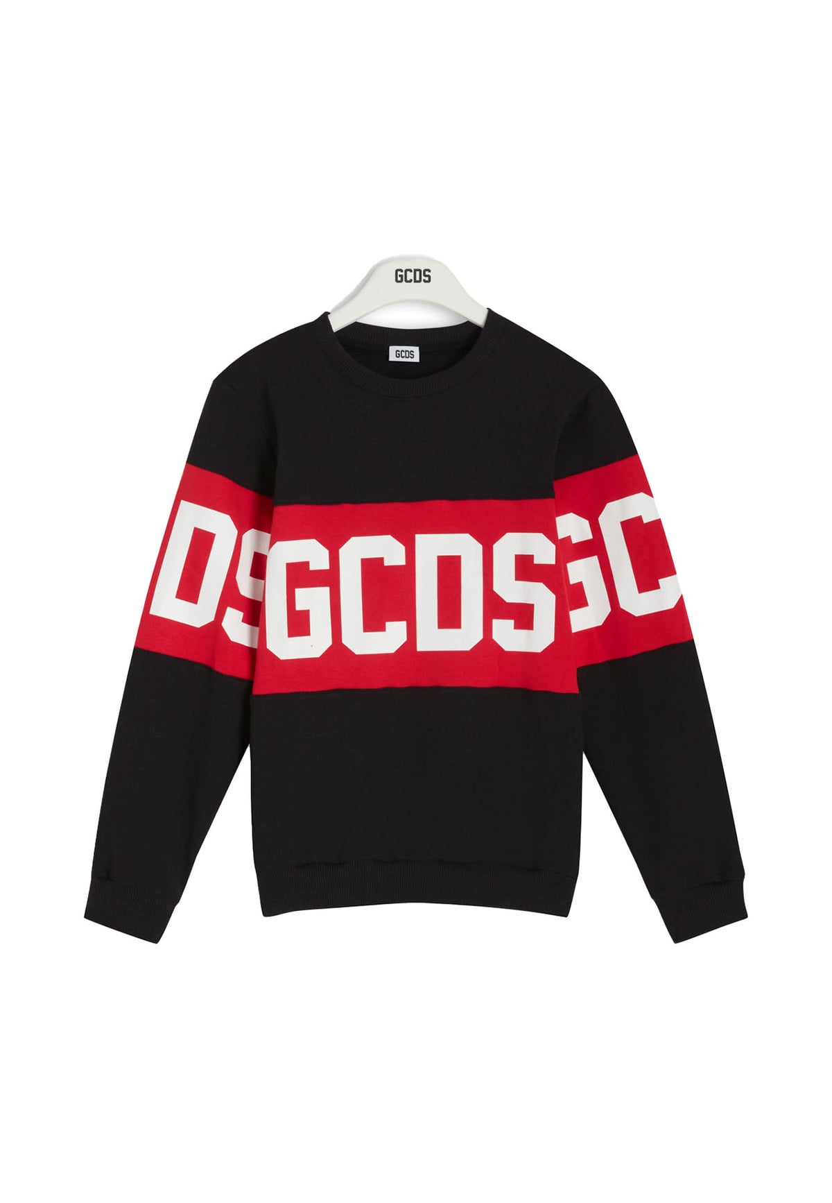 Felpa bambino GCDS kids nera/rossa in cotone