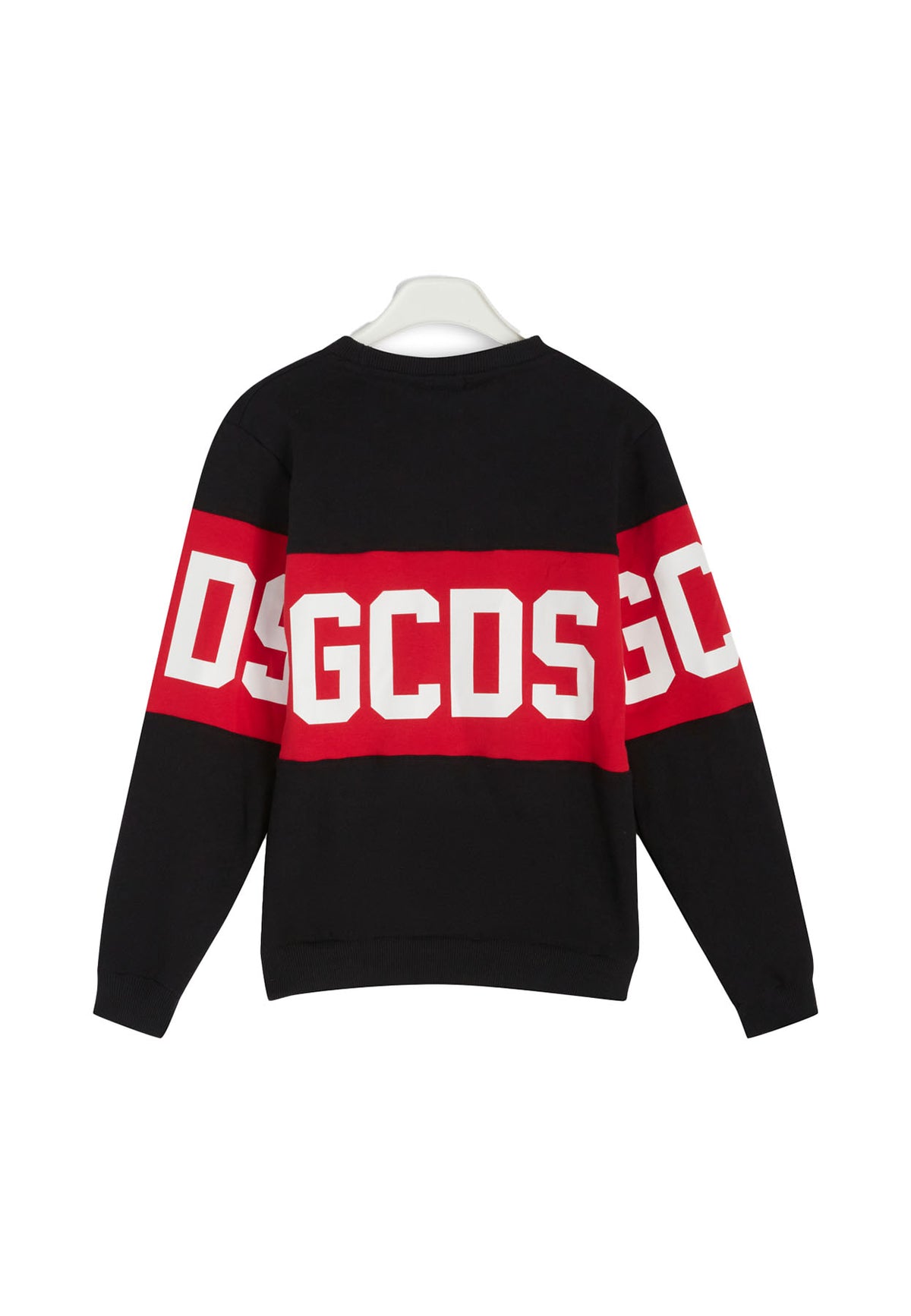 Felpa bambino GCDS kids nera/rossa in cotone