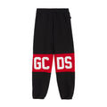Pantalone sportivo bambino GCDS nero/rosso in cotone