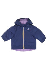 Giacca neonata K-Way Jacques Thermo Plus Double bluette in nylon | ViaMonte Shop