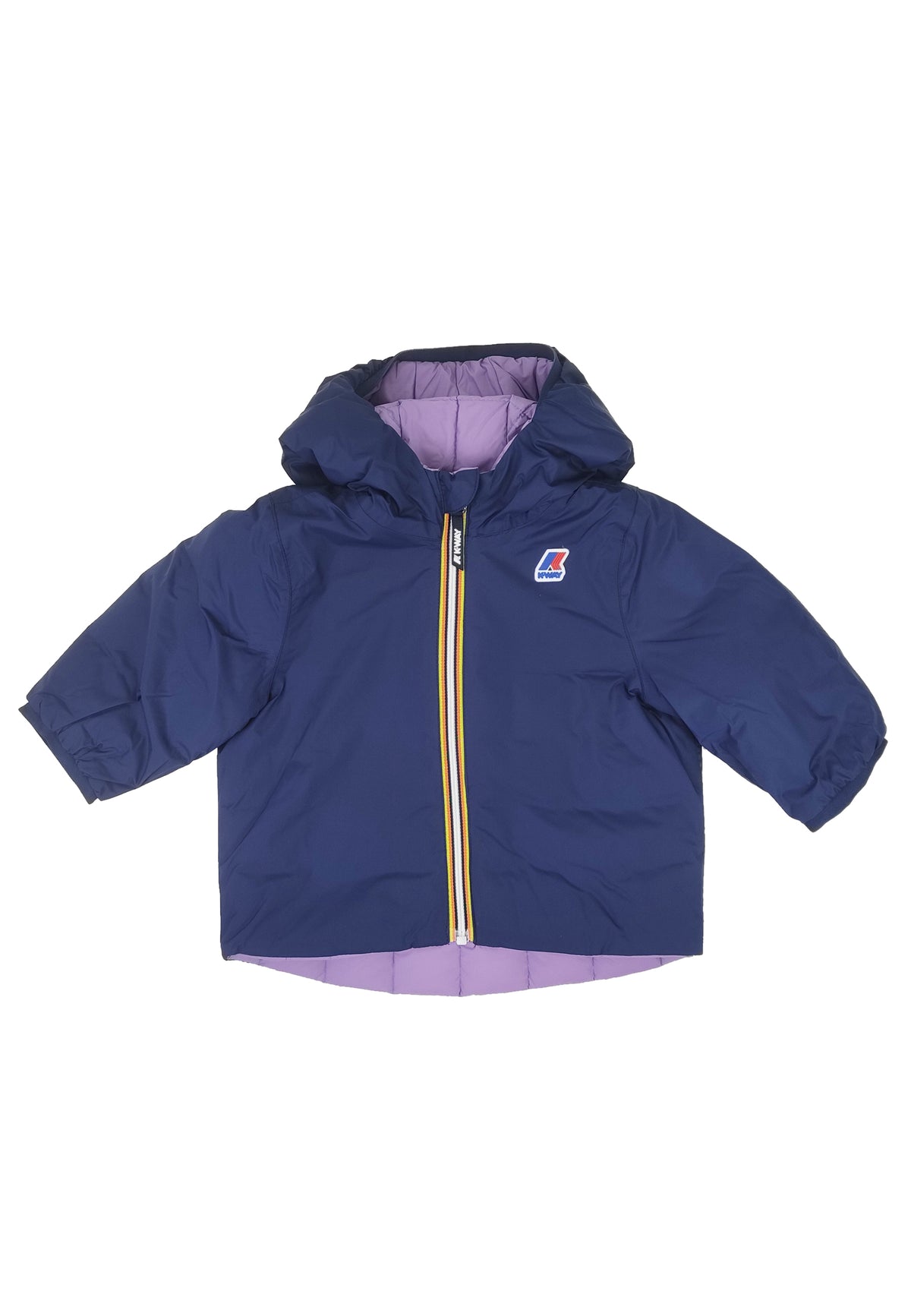 Giacca neonata K-Way Jacques Thermo Plus Double bluette in nylon | ViaMonte Shop