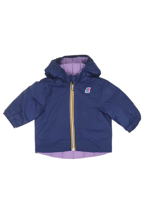 Giacca neonata K-Way Jacques Thermo Plus Double bluette in nylon | ViaMonte Shop
