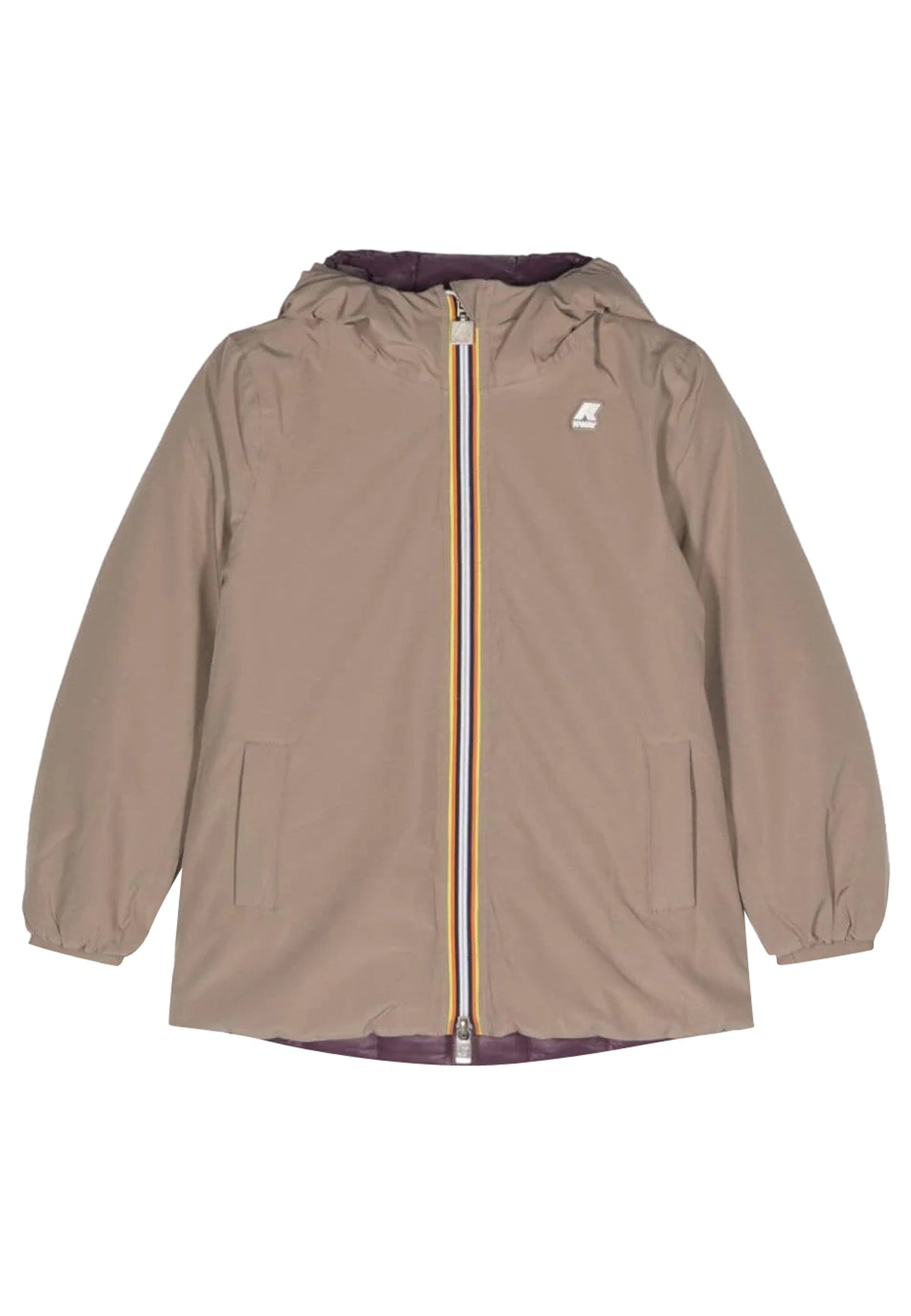 Giubbino bambina K-Way P.Sophie beige/viola in nylon | ViaMonte Shop