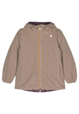 Giubbino bambina K-Way P.Sophie beige/viola in nylon | ViaMonte Shop