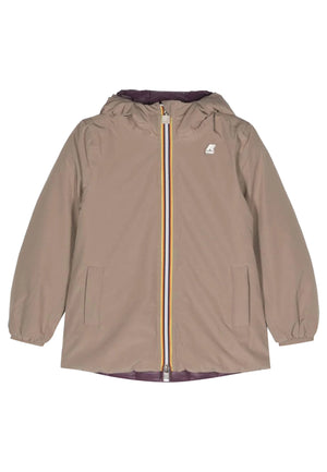 Giubbino bambina K-Way P.Sophie beige/viola in nylon | ViaMonte Shop