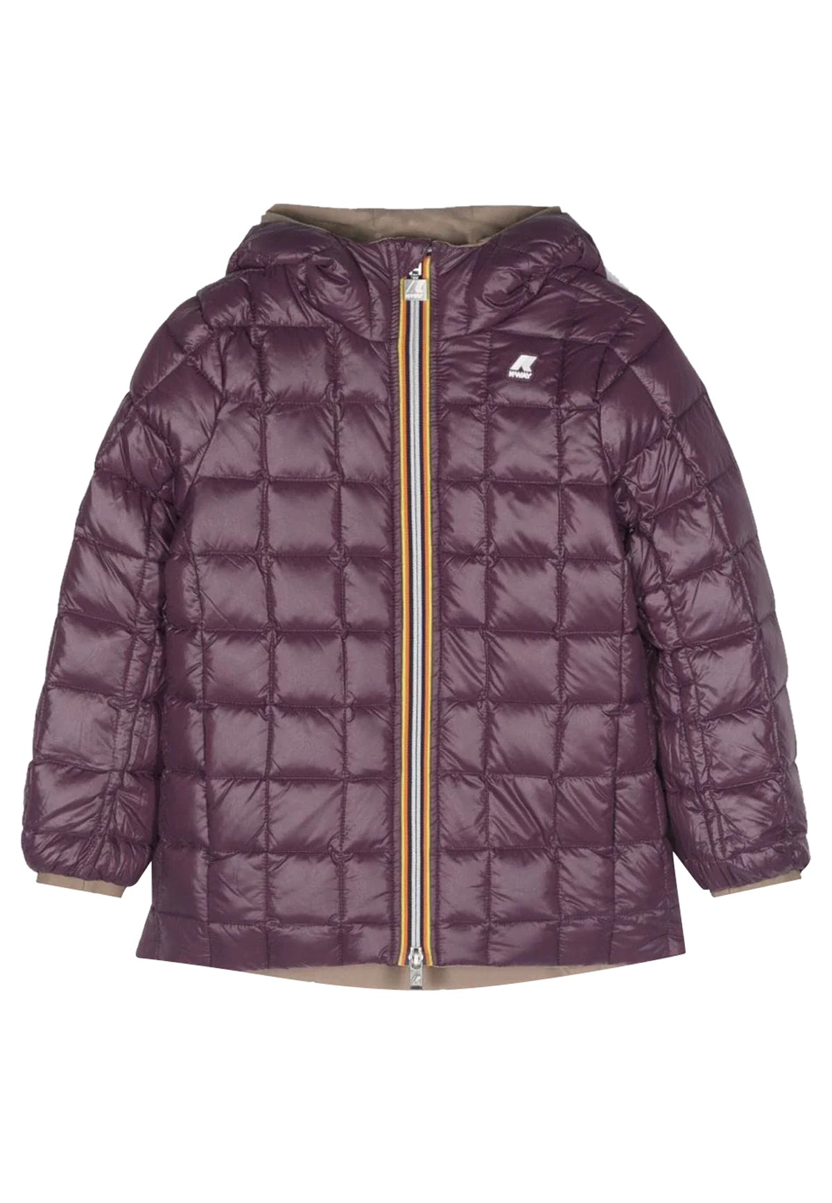 Giubbino bambina K-Way P.Sophie beige/viola in nylon | ViaMonte Shop