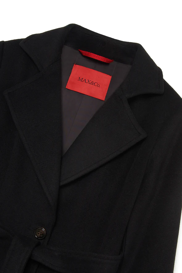 Cappotto bambina Max&Co nero in lana | ViaMonte Shop