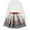 Vestito bambina Monnalisa panna/grigio in neoprene