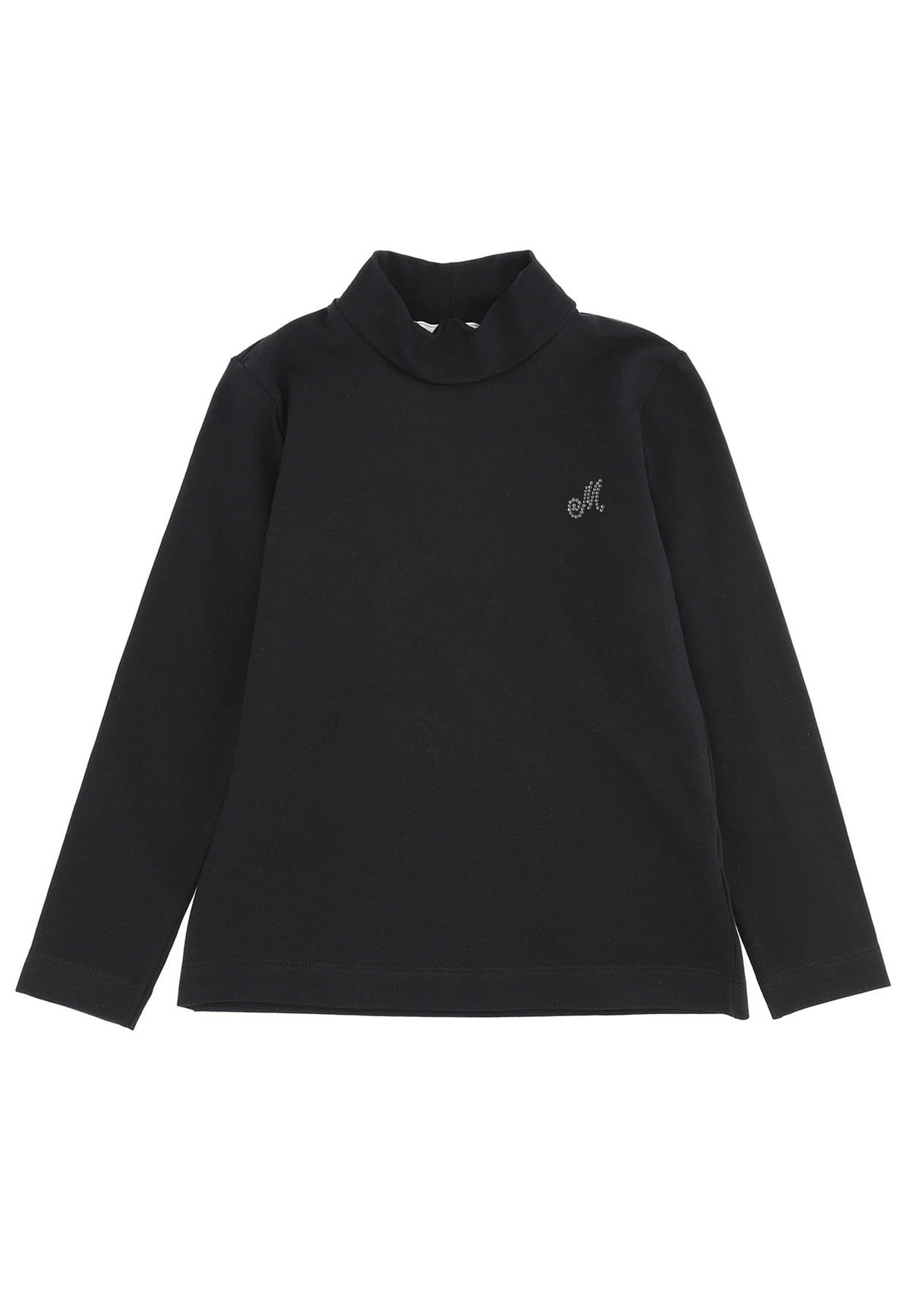 Lupetto bambina Monnalisa nero in jersey elasticizzato | ViaMonte Shop