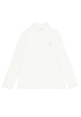 Maglia lupetto bambina Monnalisa bianca in cotone | ViaMonte Shop