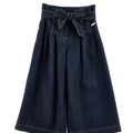 Pantalone culotte bambina Monnalisa blu in denim di cotone