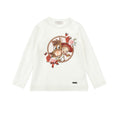 T-shirt bambina Monnalisa panna in jersey di cotone