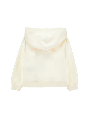 Felpa bambina Monnalisa gardenia/blu in cotone | ViaMonte Shop