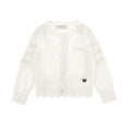 Cardigan bambina Monnalisa panna in misto cotone e lana | ViaMonte Shop