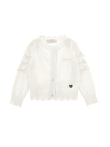 Cardigan bambina Monnalisa panna in misto cotone e lana | ViaMonte Shop