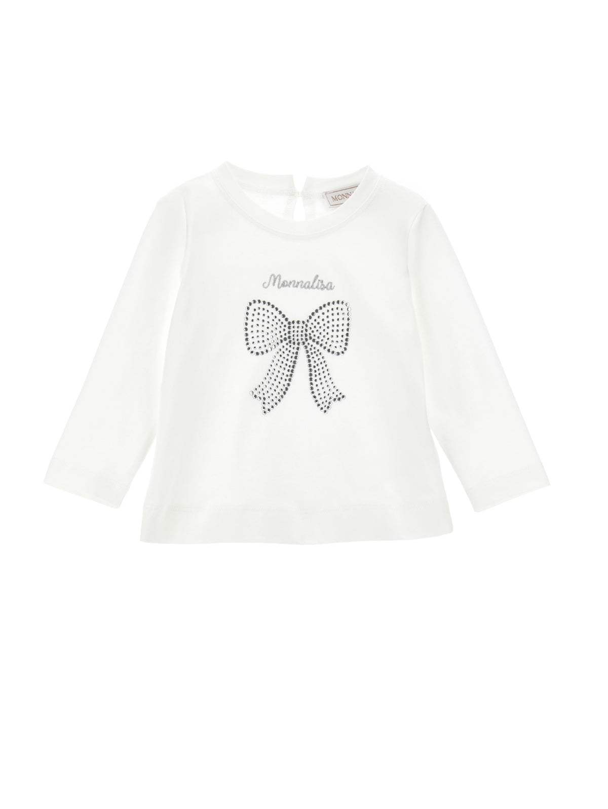 T-shirt neonata Monnalisa panna in cotone
