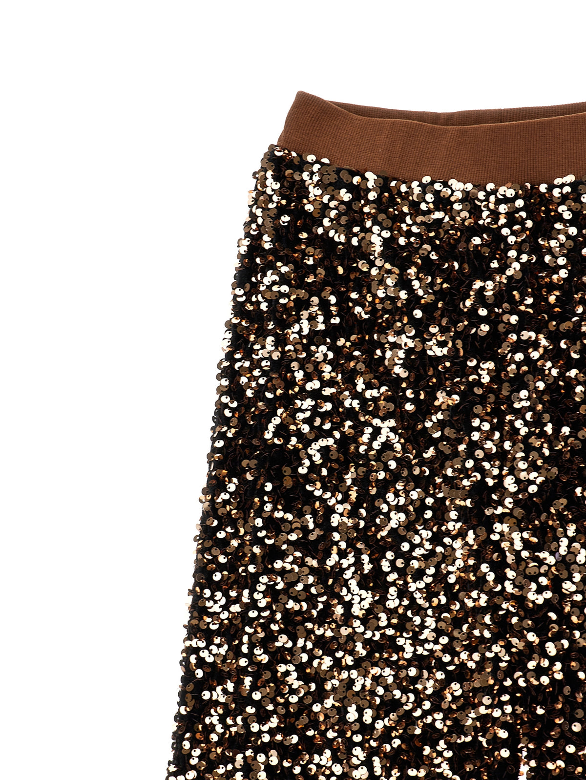 Pantalone bambina Monnalisa marrone in paillettes | ViaMonte Shop