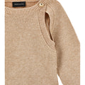 Maglia mini pull bambina Monnalisa beige in misto viscosa