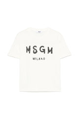 T-shirt bambino MSGM bianca in cotone