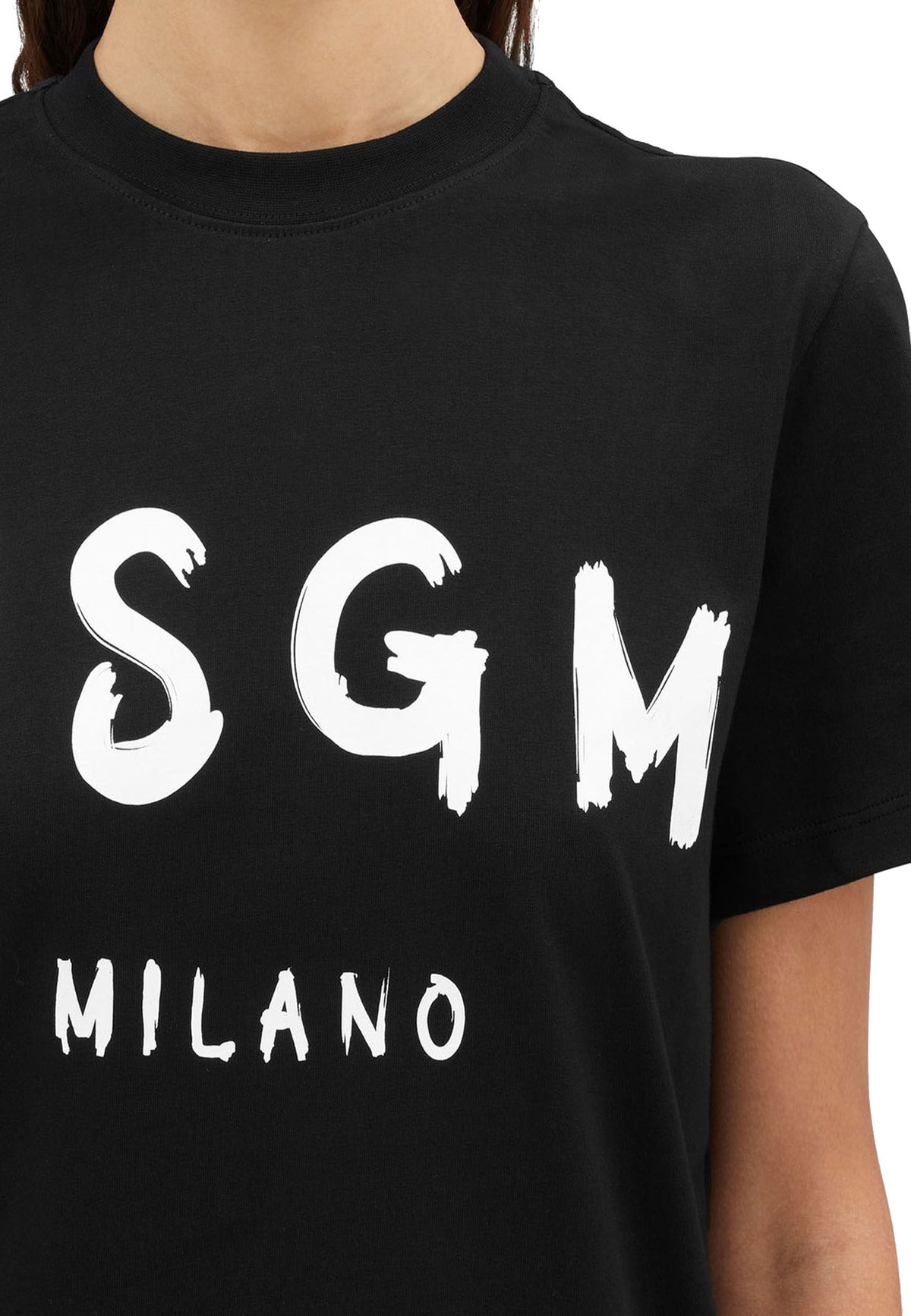 T-shirt bambino MSGM nera in cotone | ViaMonte Shop