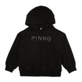 Felpa bambina Pinko nera in cotone | ViaMonte Shop