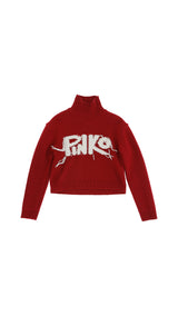 Maglia bambina Pinko rubino/latte in lana merinos